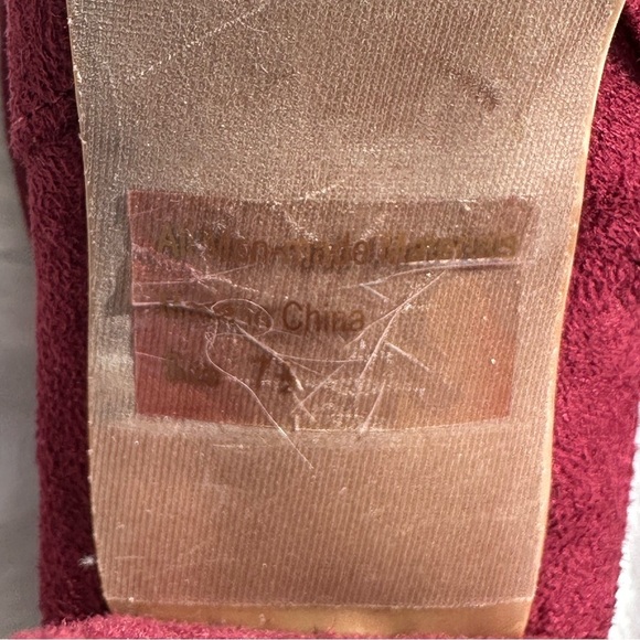 Block Heel Open Toe Knee-High Faux Surde Boots Size 7.5 - Picture 6 of 9